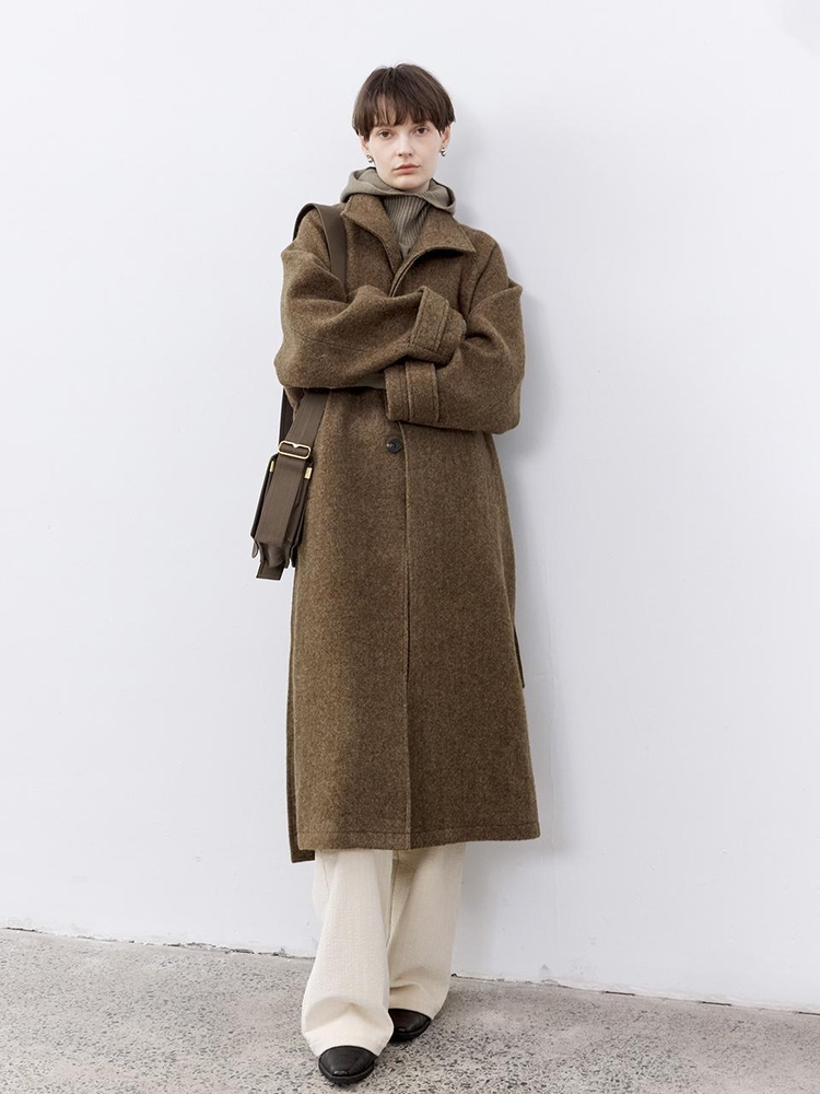 1/24예약배송_TG_Herringbone belted balmacaan coat