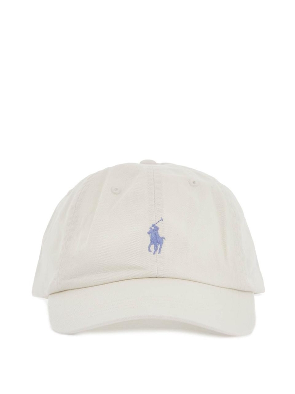 폴로 랄프로렌 SS25 beige cotton cap with curved brim and embroidered logo 710667709066 PARCHMENT CREAM