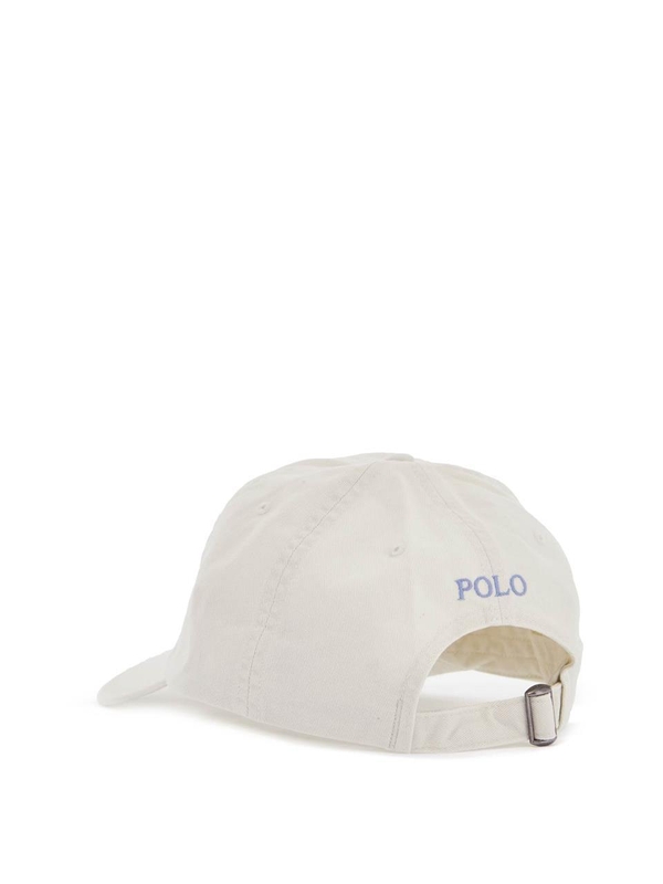 폴로 랄프로렌 SS25 beige cotton cap with curved brim and embroidered logo 710667709066 PARCHMENT CREAM