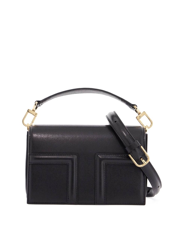 토템 SS25 mini t-flap bag in black calfskin with adjustable strap 244 WAL0049 LE0025 BLACK