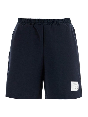 톰 브라운 SS25 navy combo mid thigh ripstop and wool shorts MJQ219A 07651 NAVY