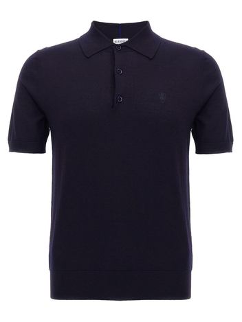 버버리 SS25 Wool polo shirt 8104872NAVY Blue