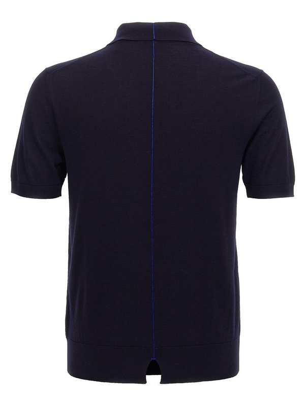 버버리 SS25 Wool polo shirt 8104872NAVY Blue