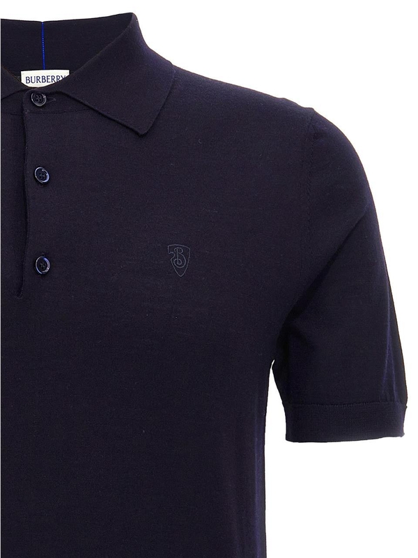 버버리 SS25 Wool polo shirt 8104872NAVY Blue