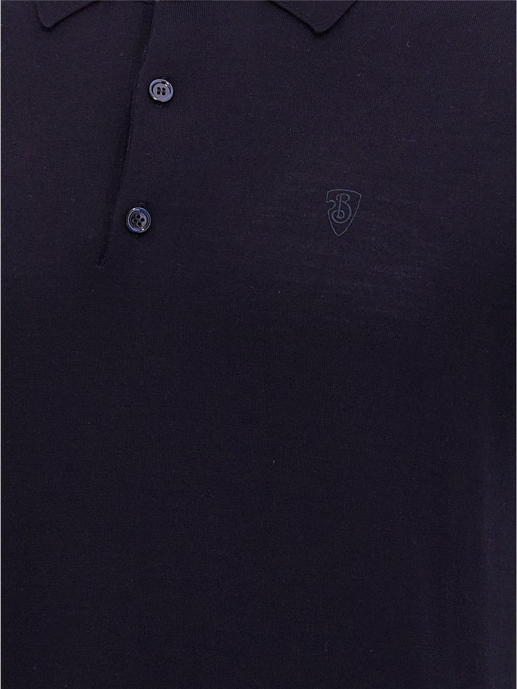 버버리 SS25 Wool polo shirt 8104872NAVY Blue