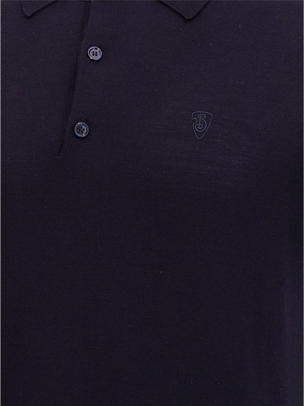 버버리 SS25 Wool polo shirt 8104872NAVY Blue