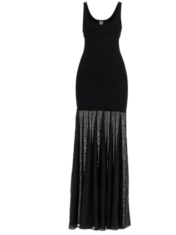 토템 SS25 long black evening sleeveless dress with wide neckline 251 WRD0180 YA0138 BLACK