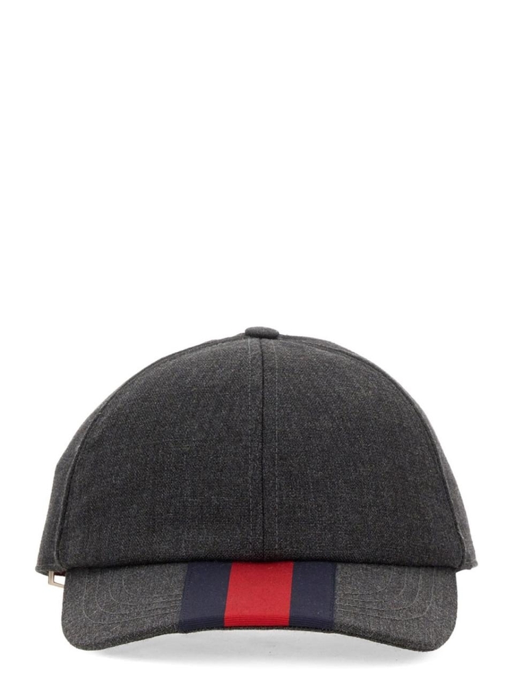 구찌 FW24 BASEBALL HAT WITH WEB BAND 797225_4HBBS1168 GREY