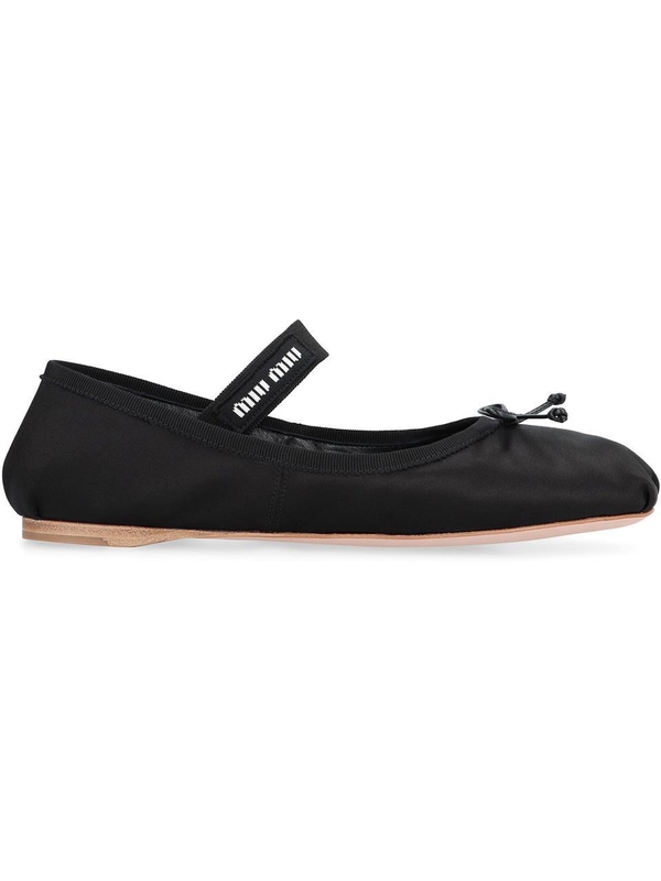 미우미우 SS24 Satin ballet flats 5F794DFDX05QU6_F0002 black