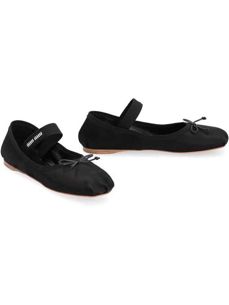 미우미우 SS24 Satin ballet flats 5F794DFDX05QU6_F0002 black