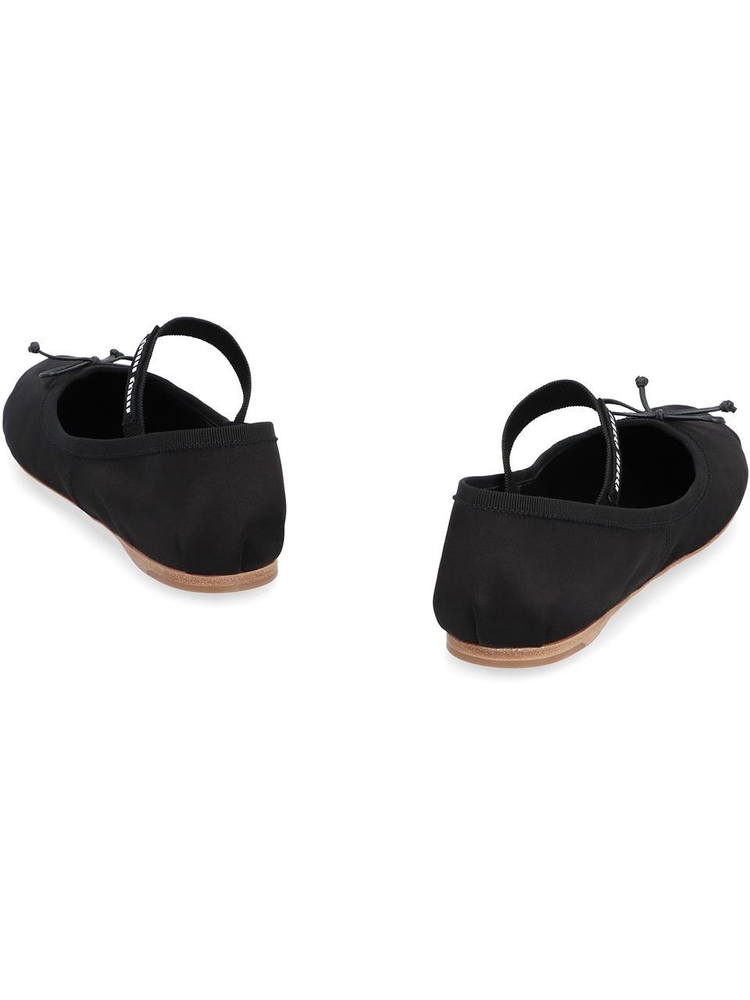 미우미우 SS24 Satin ballet flats 5F794DFDX05QU6_F0002 black