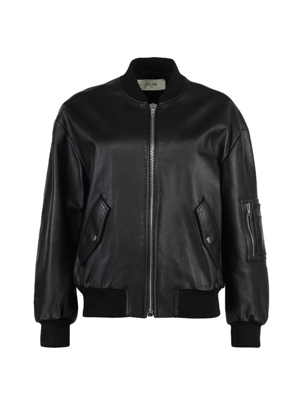 셀린느 FW24 Calf leather jacket 2EG57599E_38NO black