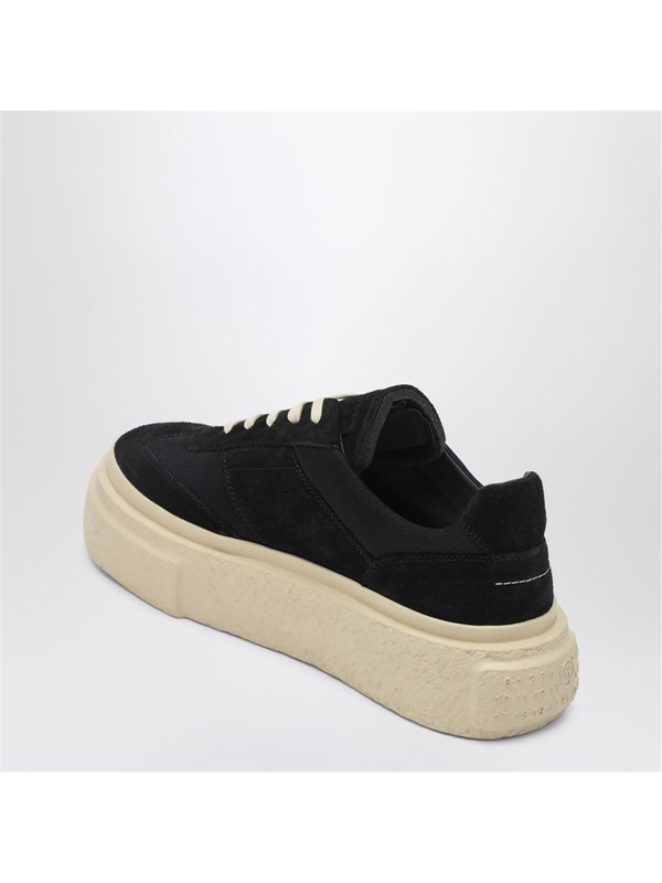 MM6 메종 마르지엘라 SS25 MM6 Maison Margiela Black leather Gambetta sneakers SH1WS0013P8086 Black