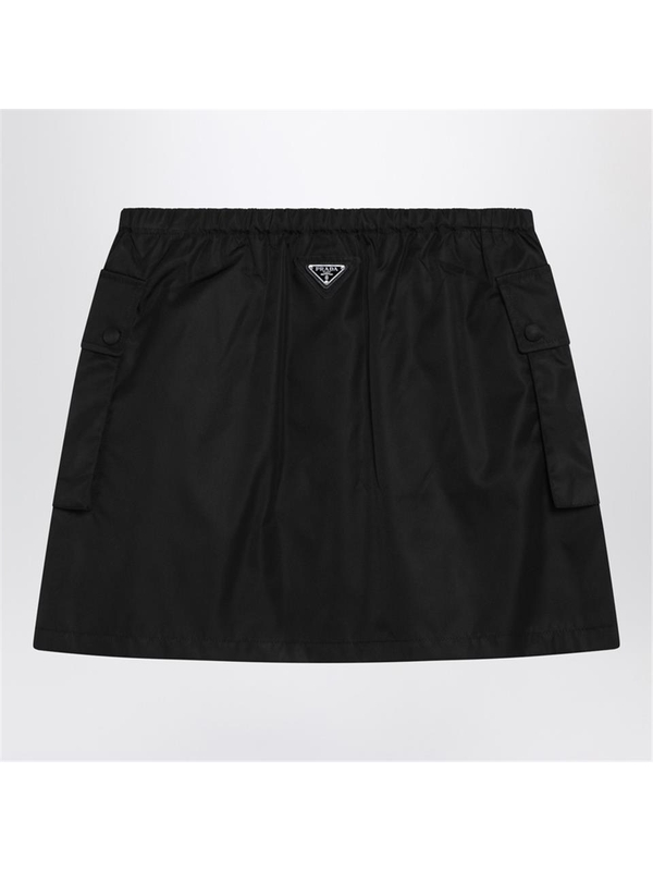 프라다 SS25 Prada Black mini skirt in Re-Nylon 21H002OOO1WQ8 Black