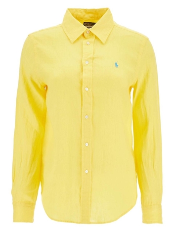 폴로 랄프로렌 SS25 long sleeve linen shirt yellow 211970730008 SUNFISH YELLOW