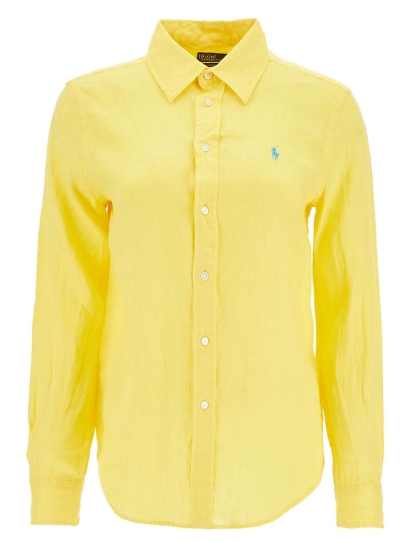 폴로 랄프로렌 SS25 long sleeve linen shirt yellow 211970730008 SUNFISH YELLOW