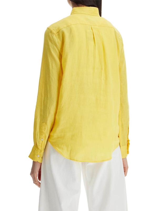 폴로 랄프로렌 SS25 long sleeve linen shirt yellow 211970730008 SUNFISH YELLOW