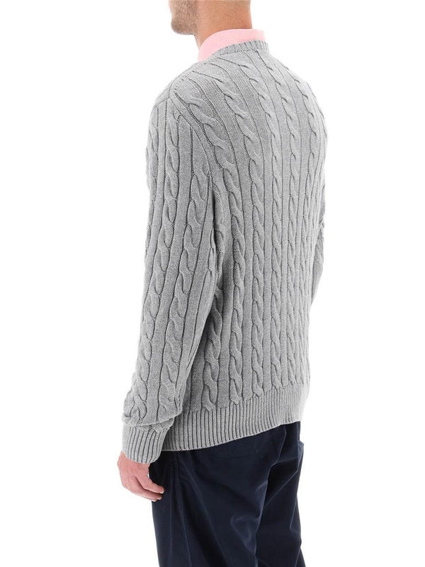 폴로 랄프로렌 SS25 cable knit cotton sweater 710775885013 FAWN GREY HEATHER