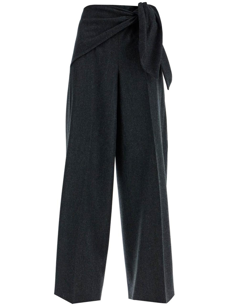 막스마라 FW24 stretch wool pants with bow detail ARSENIO1234 ANTRACITE MEL