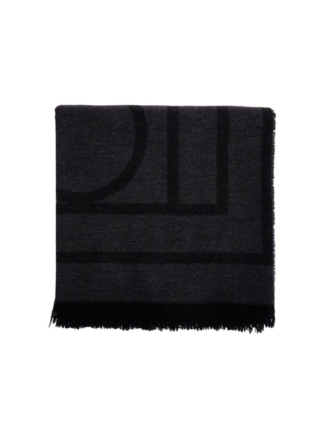 토템 SS25 dark grey wool and cashmere scarf with monogram pattern 213 894 808 DARK GREY MONOGRAM