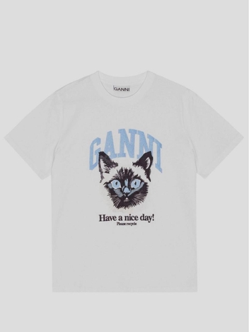 가니 FW24 Ganni t-shirt T4005151 Brightwhite