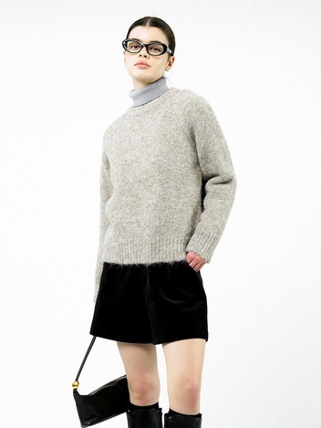 Boucle Reglan Round Knit - Beige /W244TP04BE