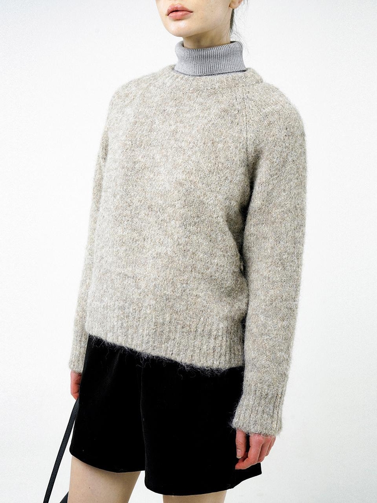 Boucle Reglan Round Knit - Beige /W244TP04BE