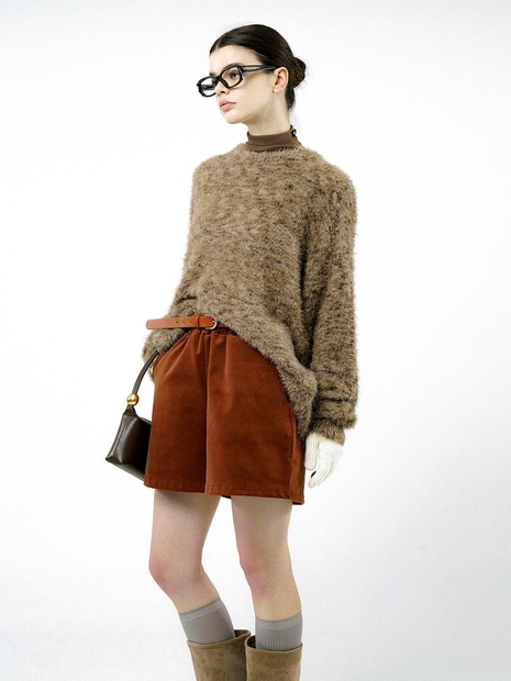 Loose Angora Bokashi Knit - Brown /W244TP05BR