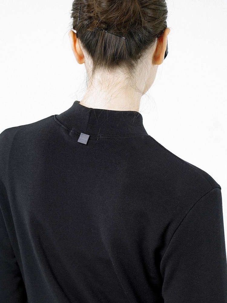 Fleece Half Turtleneck - Black /W244TP02BK