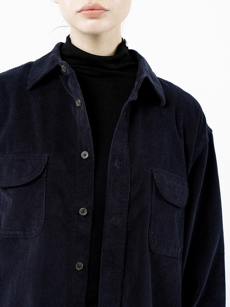 Loose-Fit Corduroy Shirt - Navy/W244TP07NY