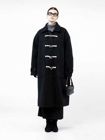 Oversized Snap Duffel Coat - Black /W244OT01BK