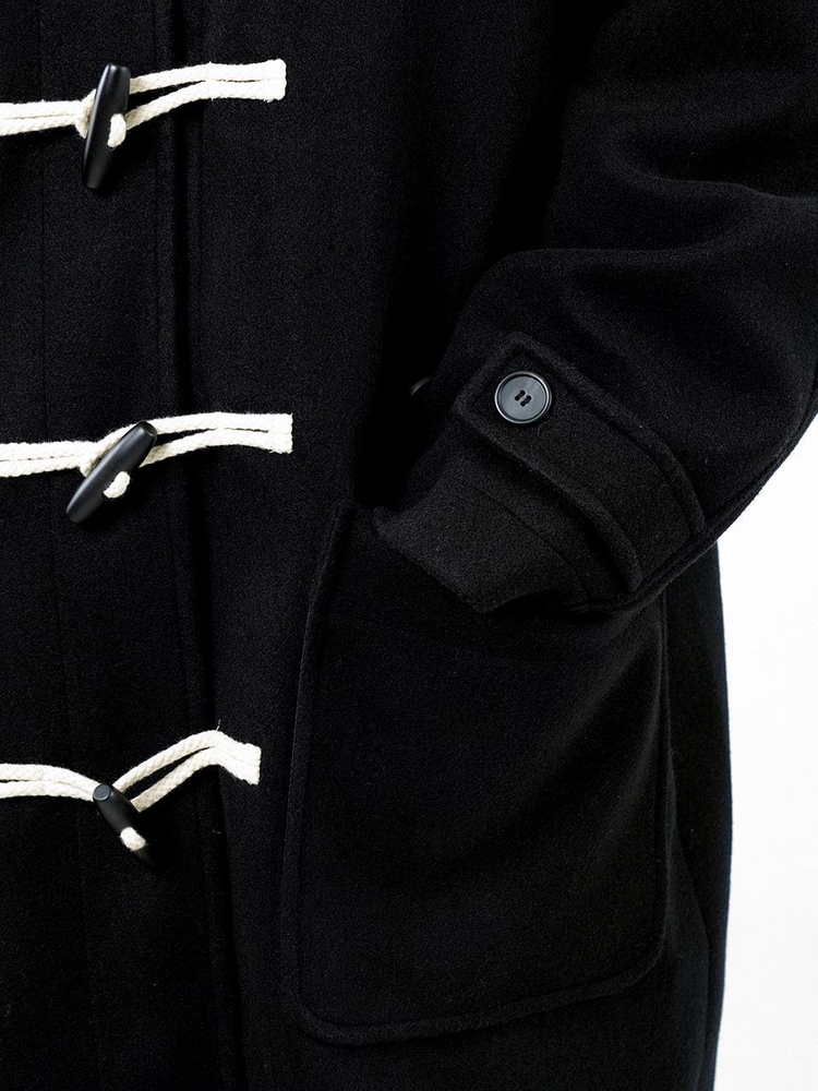 Oversized Snap Duffel Coat - Black /W244OT01BK