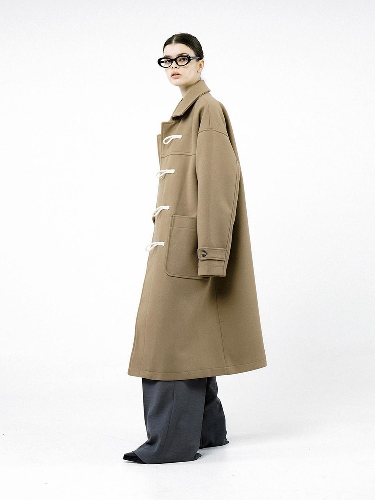 Oversized Snap Duffel Coat - Beige /W244OT01BE