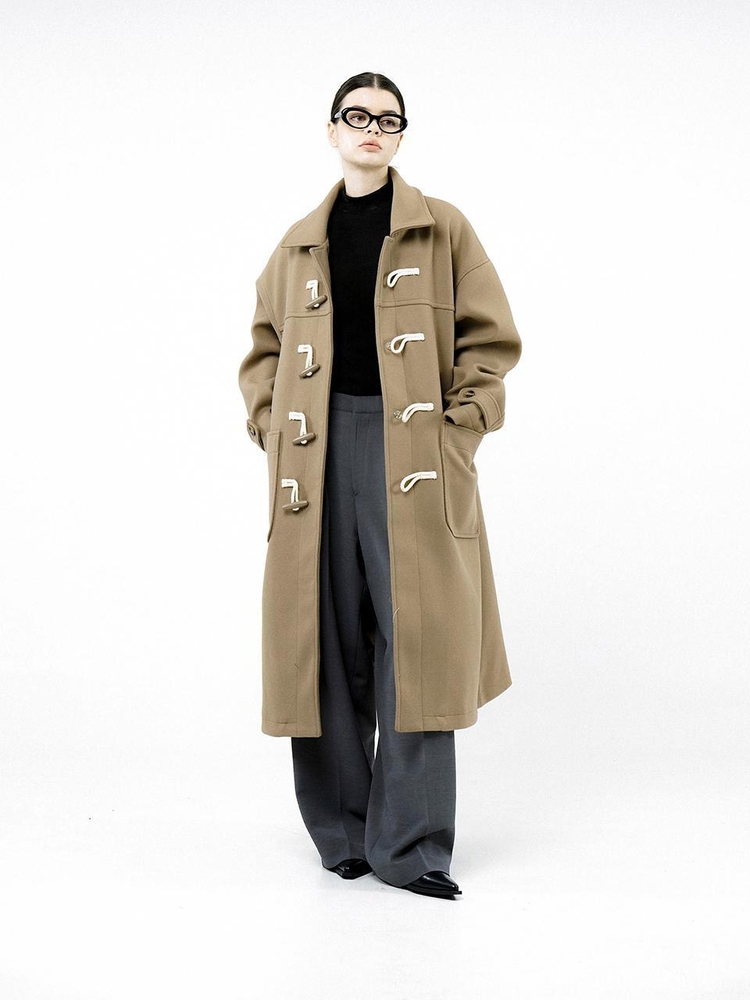 Oversized Snap Duffel Coat - Beige /W244OT01BE