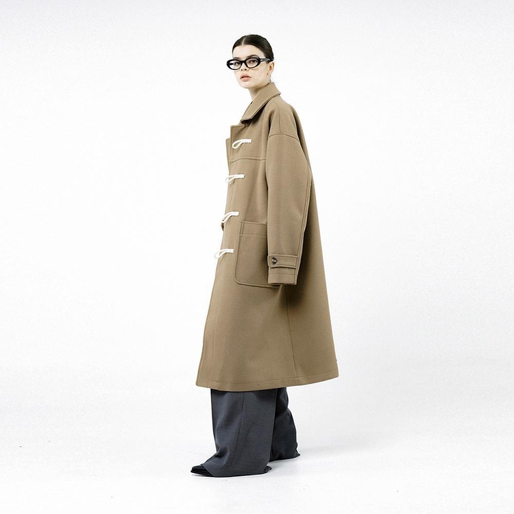 Oversized Snap Duffel Coat - Beige /W244OT01BE