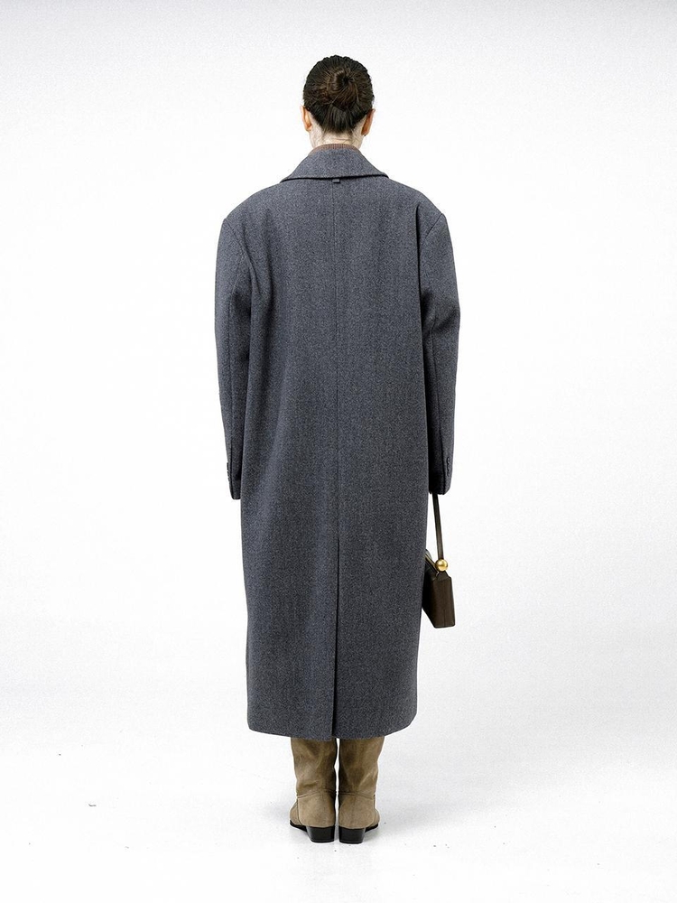 Oversized Wide Wool Mac Coat - Charcoal /W244OT06CH