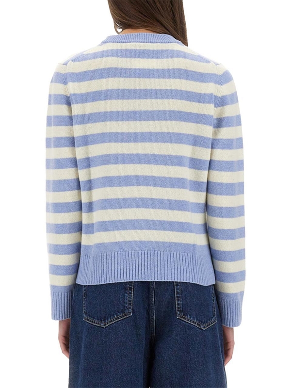 가니 SS25 STRIPED SWEATER K2369_628 BLUE