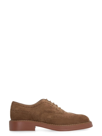 토즈 FW23 Suede lace-up shoes XXM61K0F370RE0_S818 brown