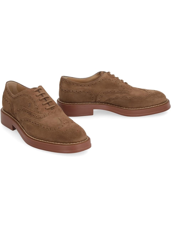 토즈 FW23 Suede lace-up shoes XXM61K0F370RE0_S818 brown