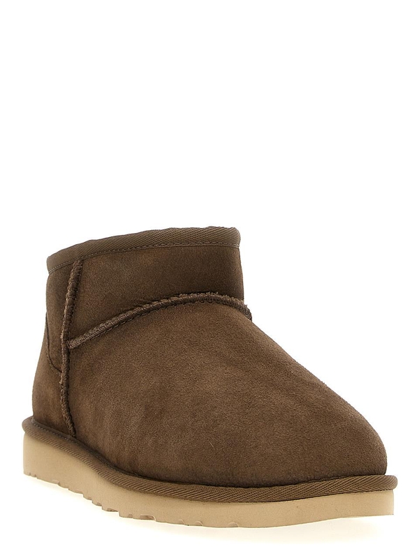 어그 FW24 Classic Ultra Mini ankle boots 1137391HCK Brown