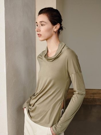 YY_Swing neck semi-loose top_2color