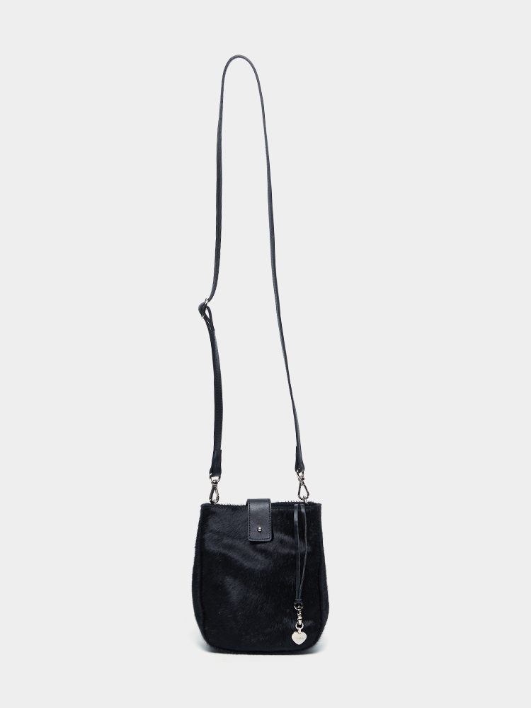 MINI CALF CROSS BAG, BLACK