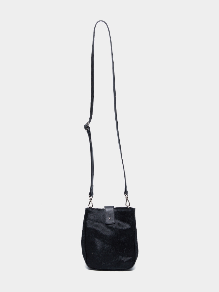 MINI CALF CROSS BAG, BLACK