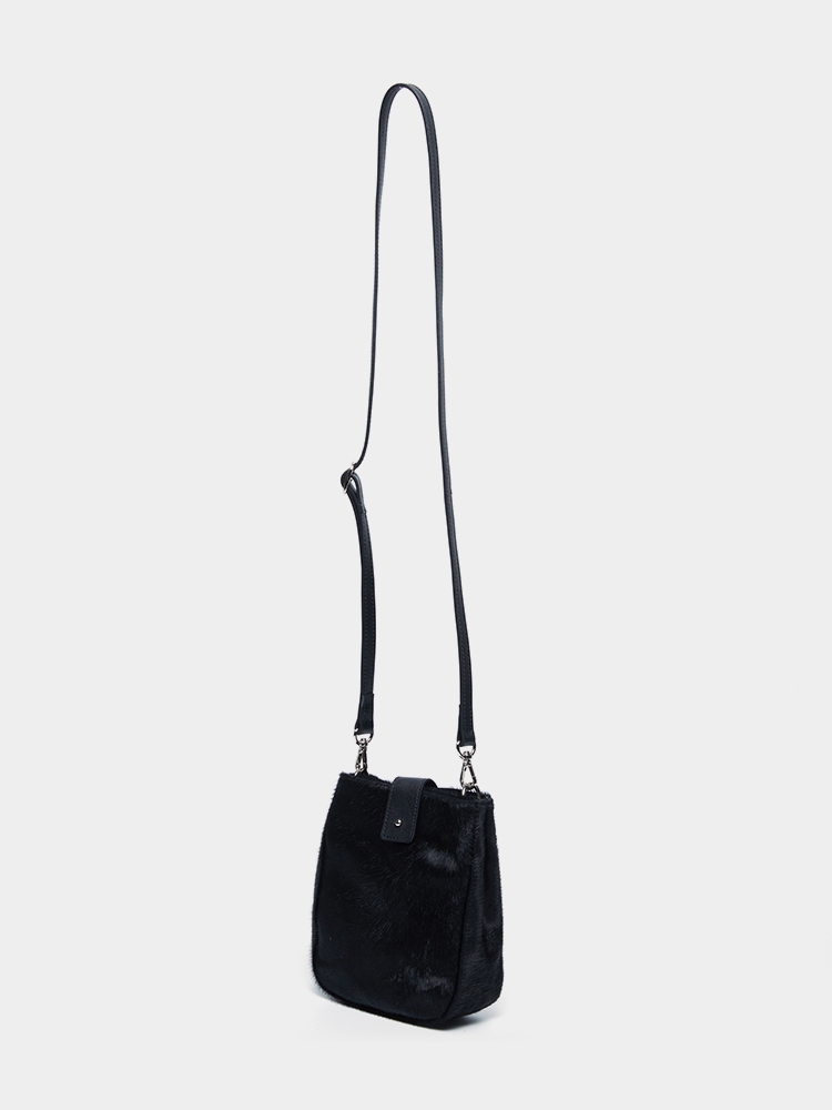 MINI CALF CROSS BAG, BLACK