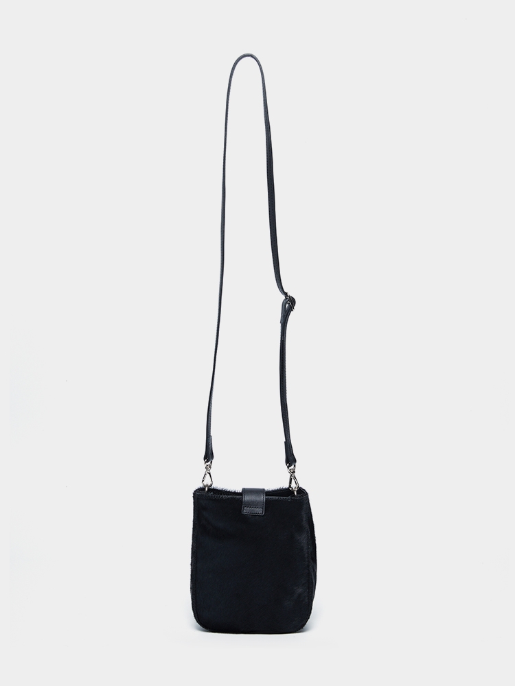 MINI CALF CROSS BAG, BLACK