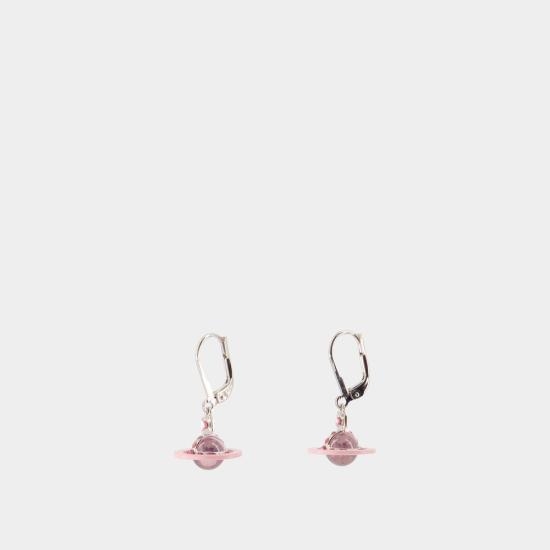 [해외배송] 25SS 비비안웨스트우드 이어링 6202014I 02P545 P545 PLATINUM ROSE ENAMEL PINK CZ ROSE silver