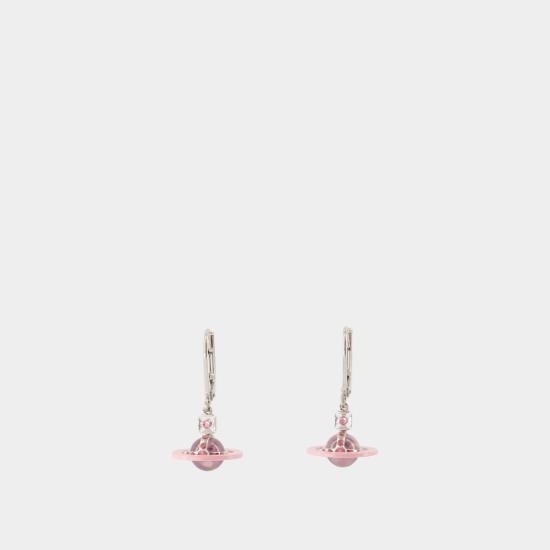 [해외배송] 25SS 비비안웨스트우드 이어링 6202014I 02P545 P545 PLATINUM ROSE ENAMEL PINK CZ ROSE silver