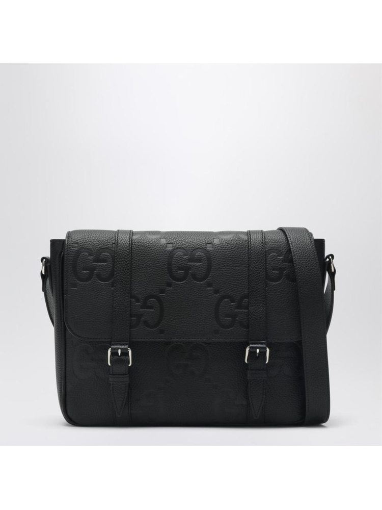 구찌 SS25 GUCCI Black Jumbo GG leather shoulder bag 760234AABY0 Black