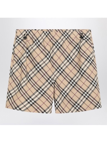 버버리 SS25 Burberry Beige shorts with Check pattern 8102231162719 Beige