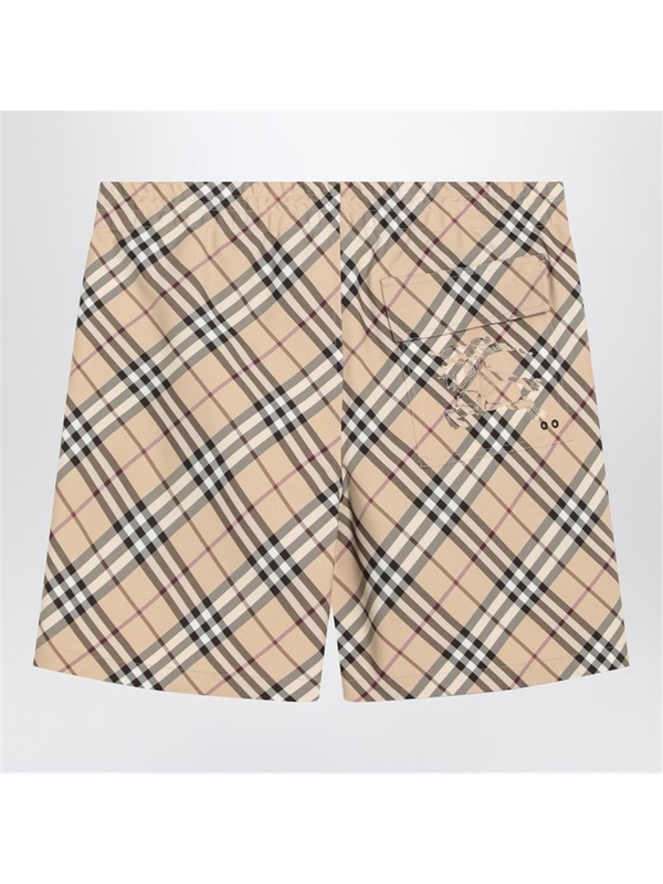 버버리 SS25 Burberry Beige shorts with Check pattern 8102231162719 Beige